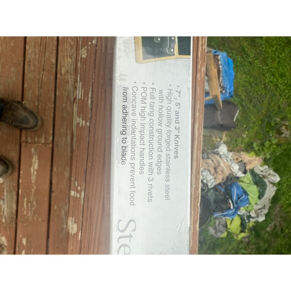 Sterling Home 3 Piece Santoku Knife Set with Natural Wood Case - Picture 7 of 9